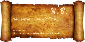 Meissner Benáta névjegykártya